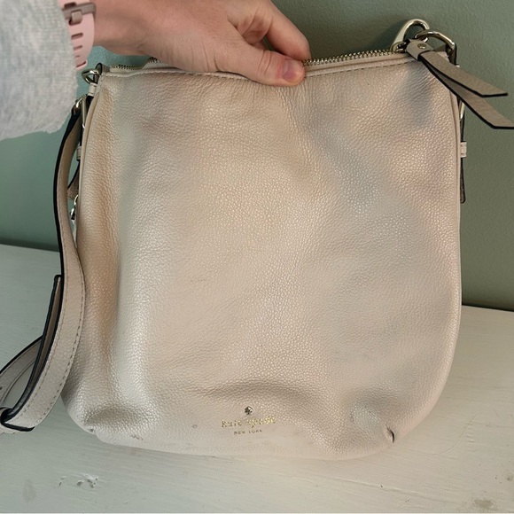 KATE SPADE SMALL ELLA COBBLE HILL BAG IN Cream Leather Shoulder Bag - Picture 6 of 8